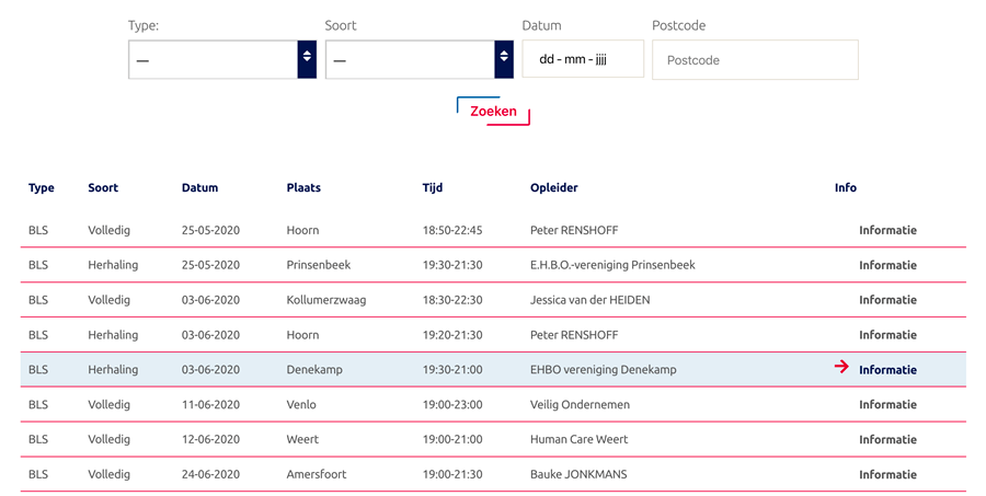 Cursuskalender