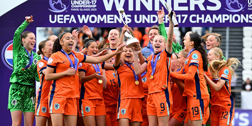 Oranje onder 17 (v) is voor het eerst Europees kampioen. - Foto: UEFA