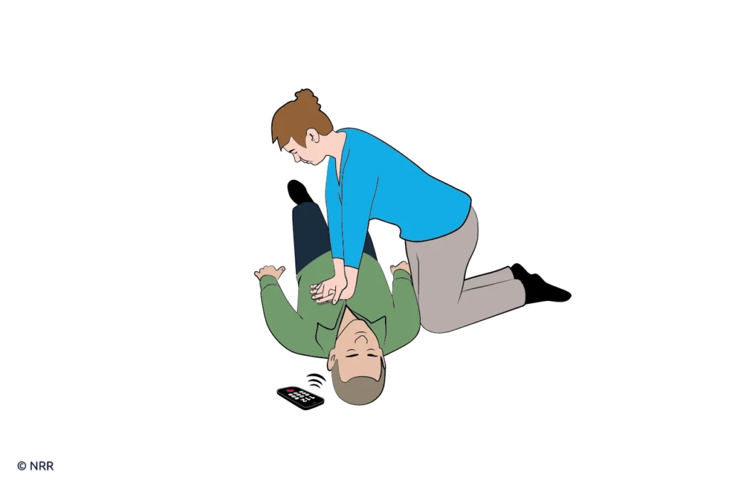 Stap 5: Geef 30 borstcompressies